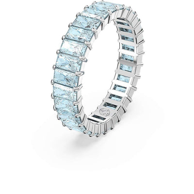 SWAROVSKI טבעת MATRIX מלבנית רודיום כחולה