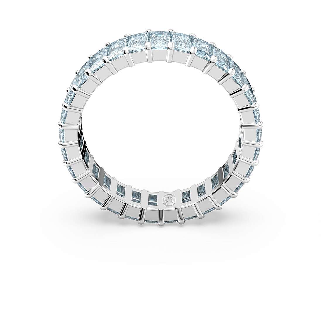 SWAROVSKI טבעת MATRIX מלבנית רודיום כחולה
