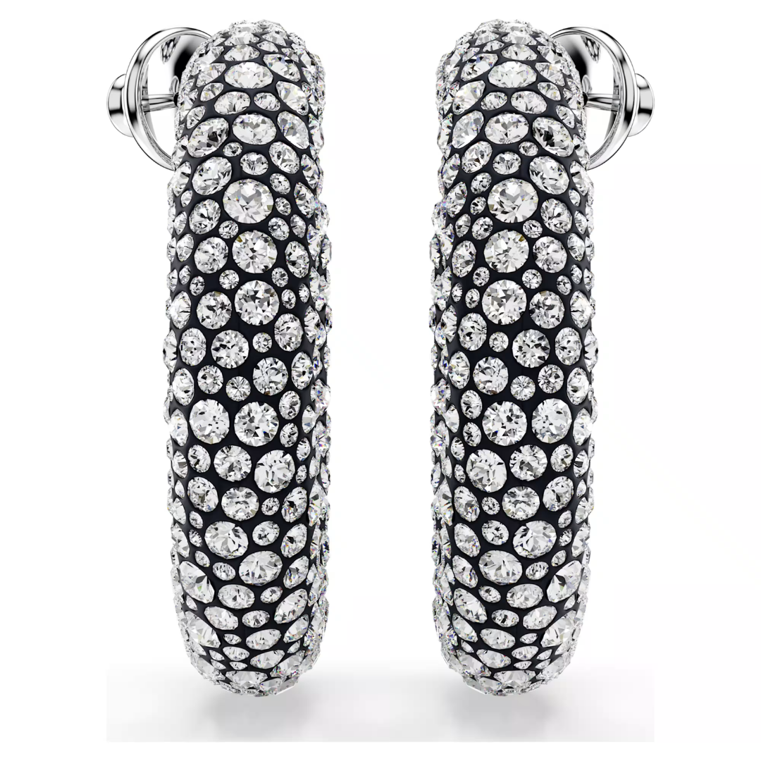 SWAROVSKI עגילי חישוק SUBLIMA ציפוי רודיום