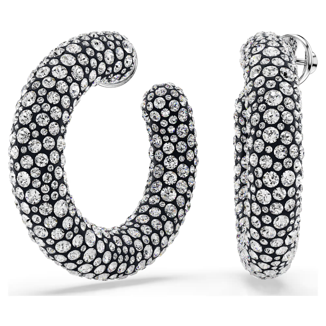 SWAROVSKI עגילי חישוק SUBLIMA ציפוי רודיום