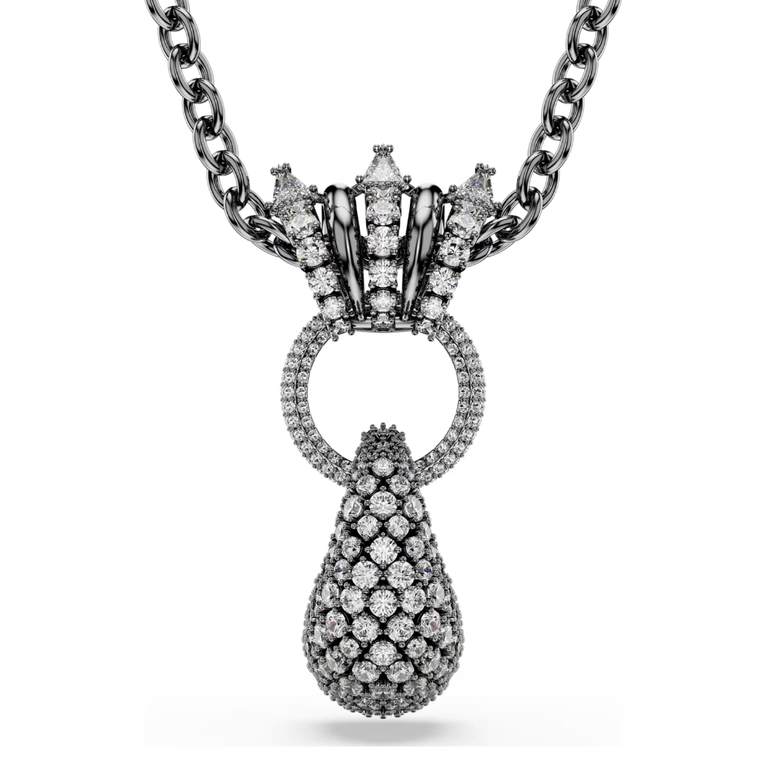 SWAROVSKI שרשרת SUBLIMA ציפוי רודיום שחור