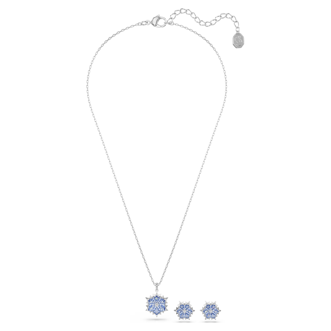 SWAROVSKI סט שרשרת ועגילים MAGIC ציפוי רודיום