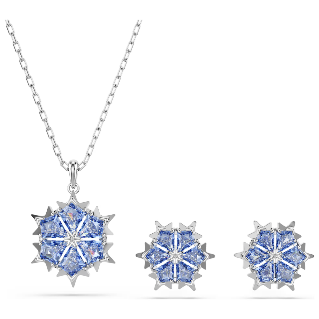 SWAROVSKI סט שרשרת ועגילים MAGIC ציפוי רודיום