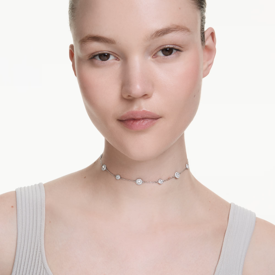 SWAROVSKI שרשרת צ'וקר UNA ציפוי רודיום