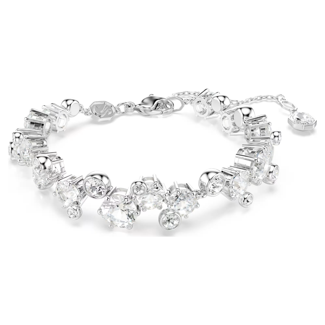 SWAROVSKI סט שרשרת, צמיד ועגילים CONSTELLA ציפוי רודיום