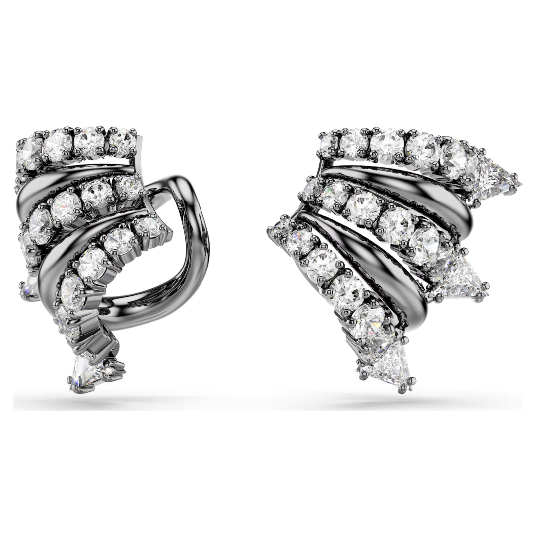 SWAROVSKI עגילי SUBLIMA ציפוי רודיום שחור