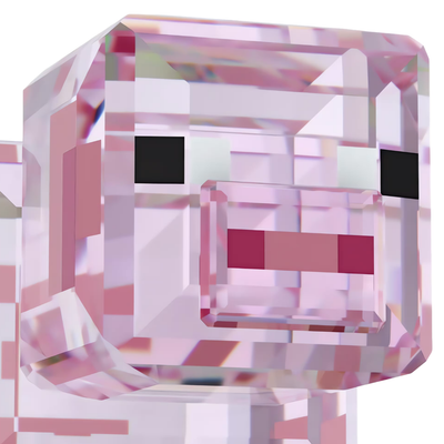 SWAROVSKI מניאטורה קריסטל Minecraft Pig