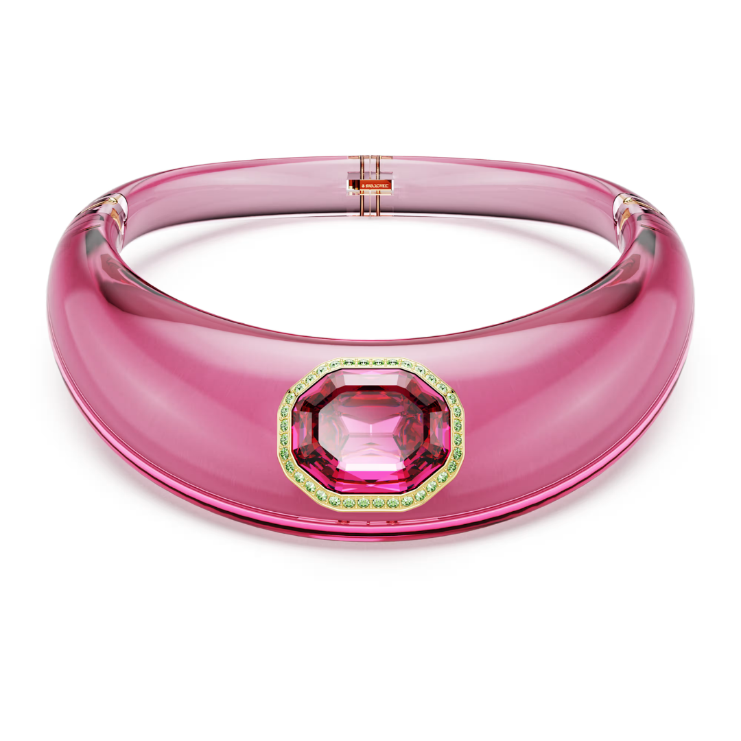 SWAROVSKI שרשרת צ'וקר DULCIS בצבע ורוד
