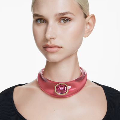 SWAROVSKI שרשרת צ'וקר DULCIS בצבע ורוד