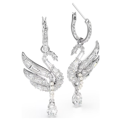 SWAROVSKI עגילי SWAN ציפוי רודיום
