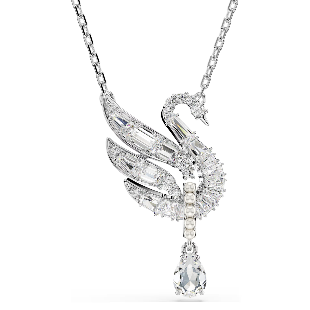 SWAROVSKI שרשרת SWAN ציפוי רודיום