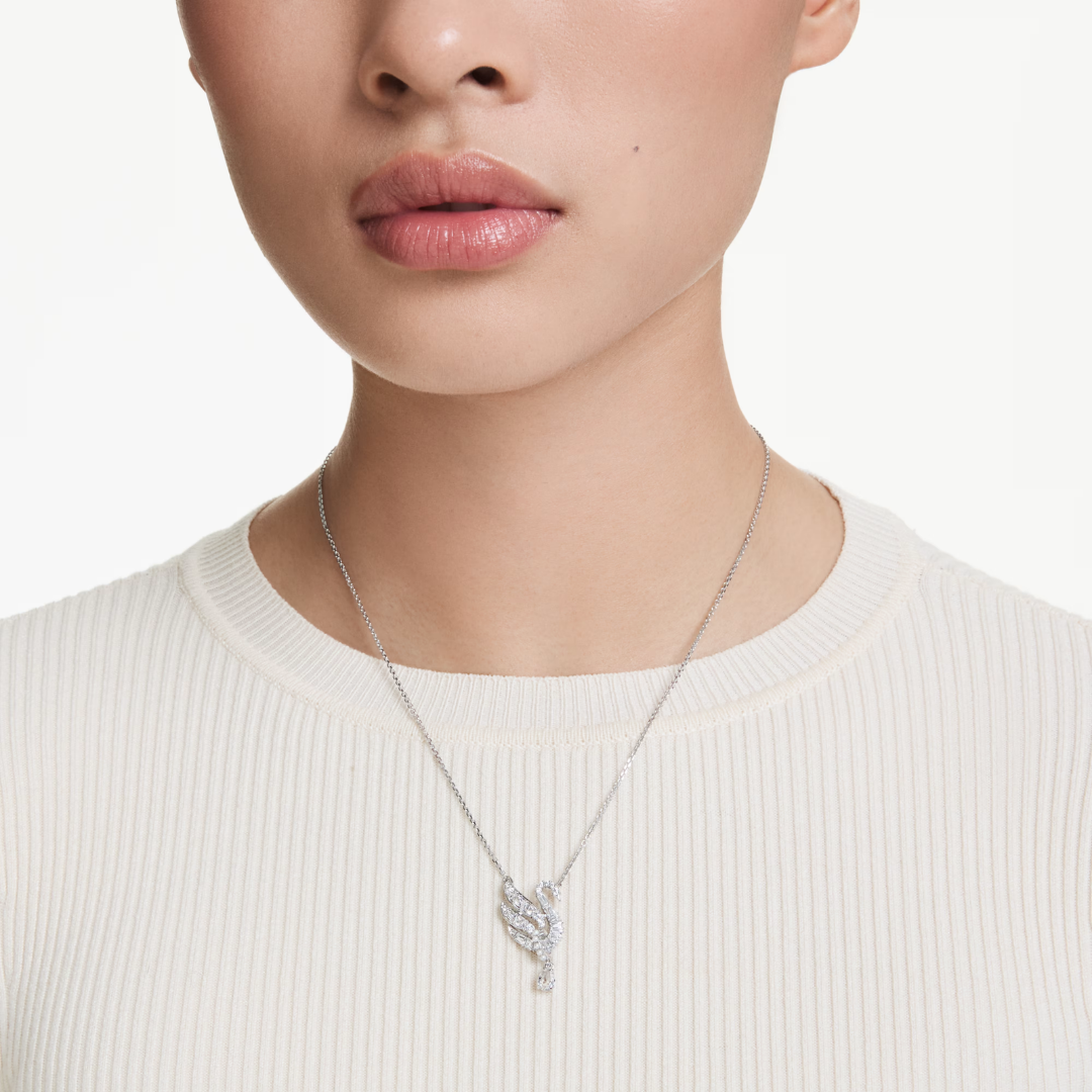 SWAROVSKI שרשרת SWAN ציפוי רודיום