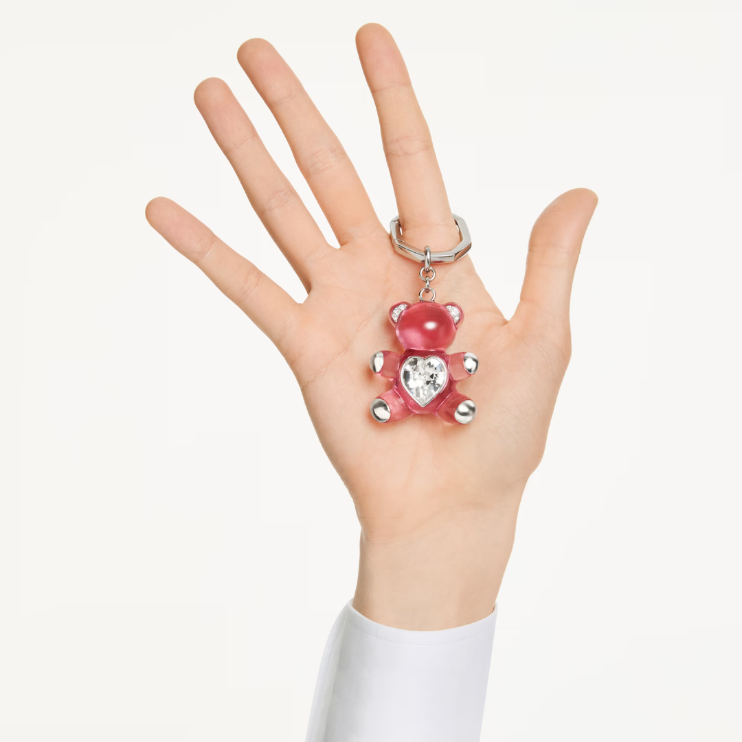 SWAROVSKI מחזיק מפתחות TEDDY ציפוי רודיום