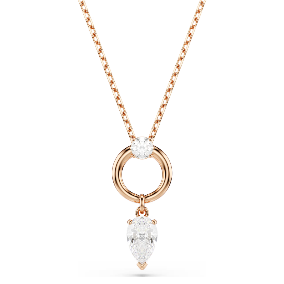 SWAROVSKI סט שרשרת ועגילים MESMERA ציפוי רוז גולד