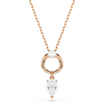 SWAROVSKI סט שרשרת ועגילים MESMERA ציפוי רוז גולד