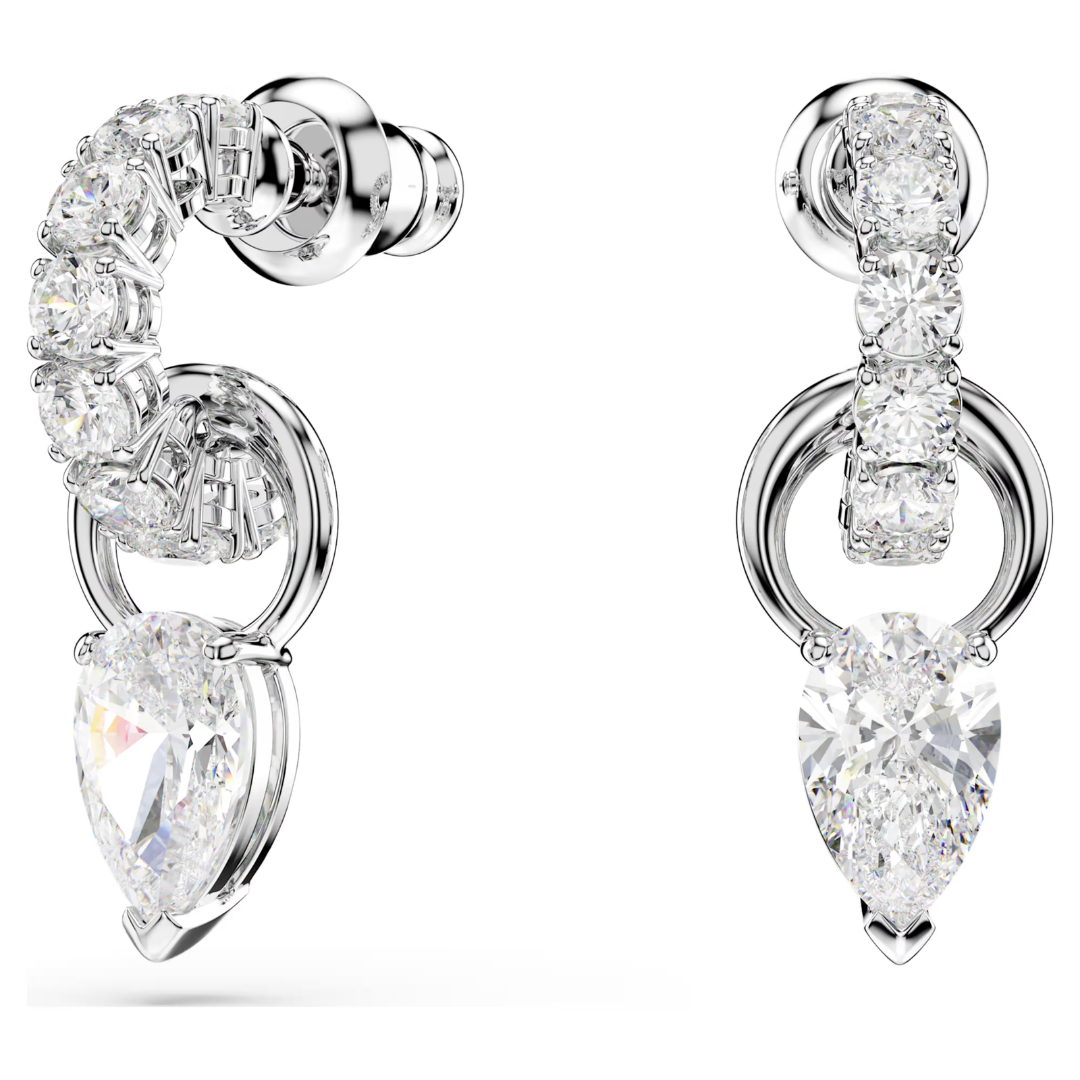 SWAROVSKI סט שרשרת ועגילים MESMERA ציפוי רודיום