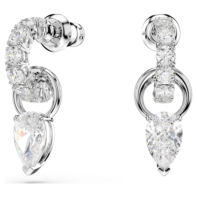 SWAROVSKI סט שרשרת ועגילים MESMERA ציפוי רודיום