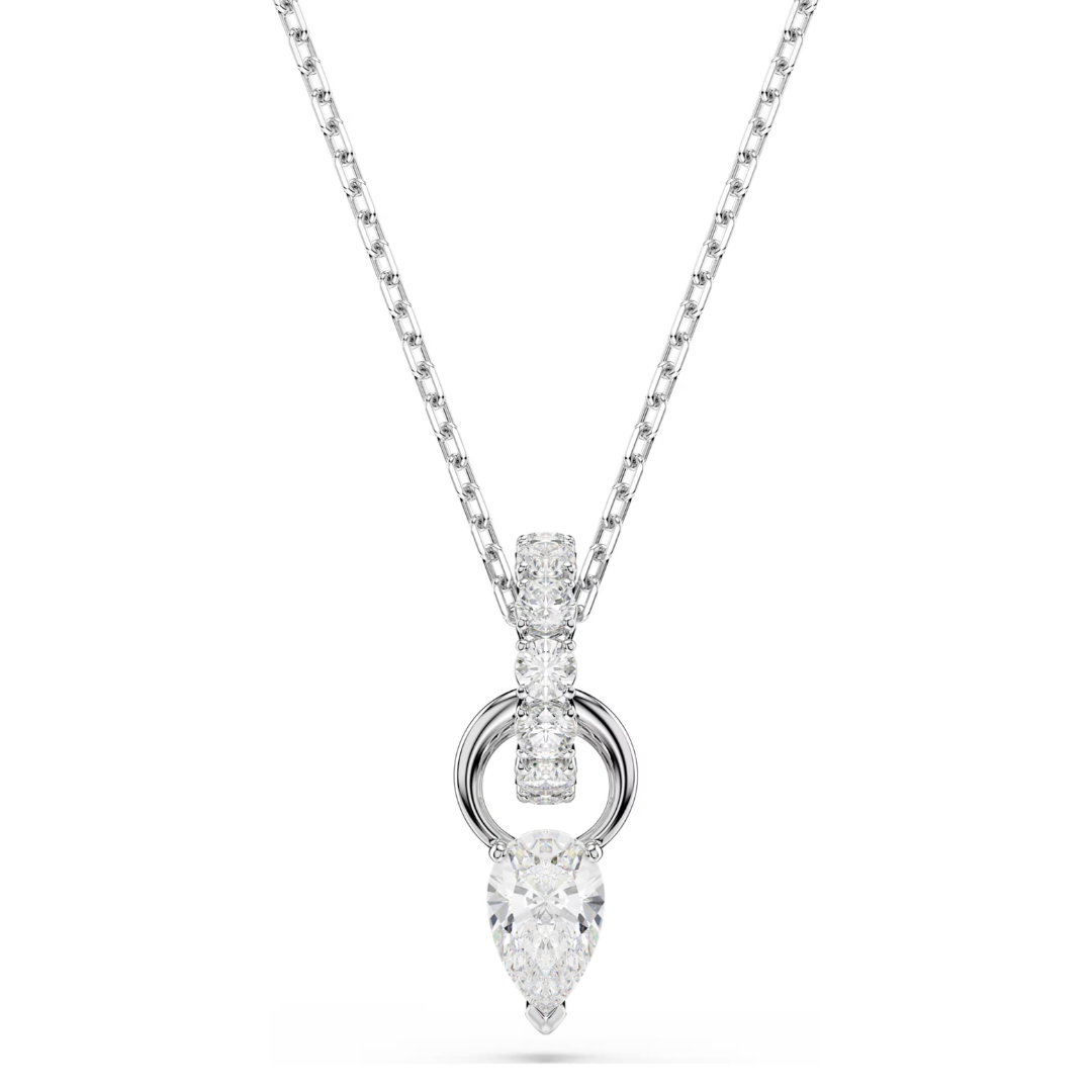 SWAROVSKI סט שרשרת ועגילים MESMERA ציפוי רודיום