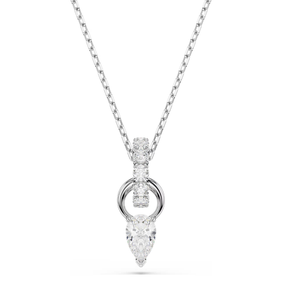 SWAROVSKI סט שרשרת ועגילים MESMERA ציפוי רודיום