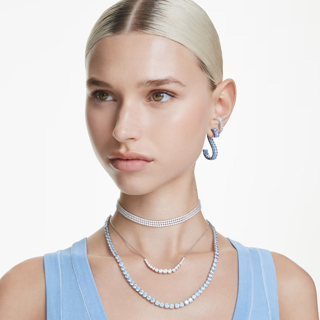SWAROVSKI עגילי MATRIX ציפוי רודיום שחור