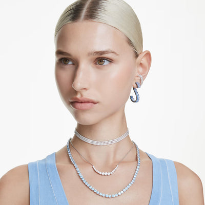 SWAROVSKI עגילי MATRIX ציפוי רודיום שחור