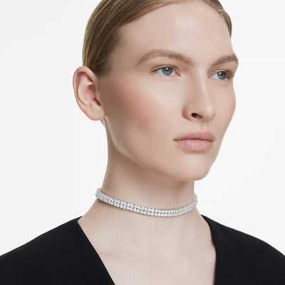 SWAROVSKI שרשרת צ'וקר MATRIX ציפוי רודיום