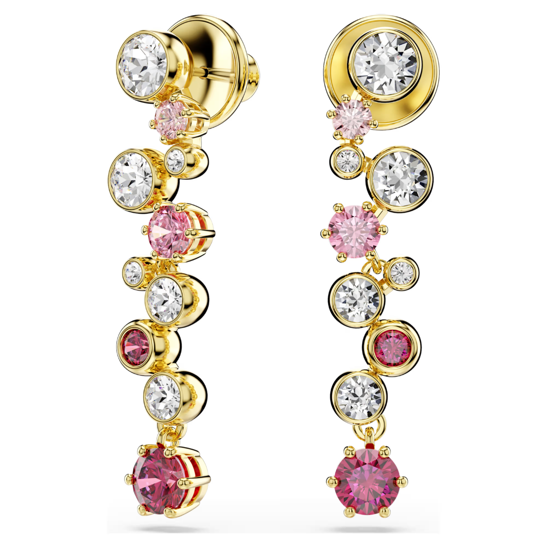 SWAROVSKI סט שרשרת ועגילים CONSTELLA ציפוי זהב