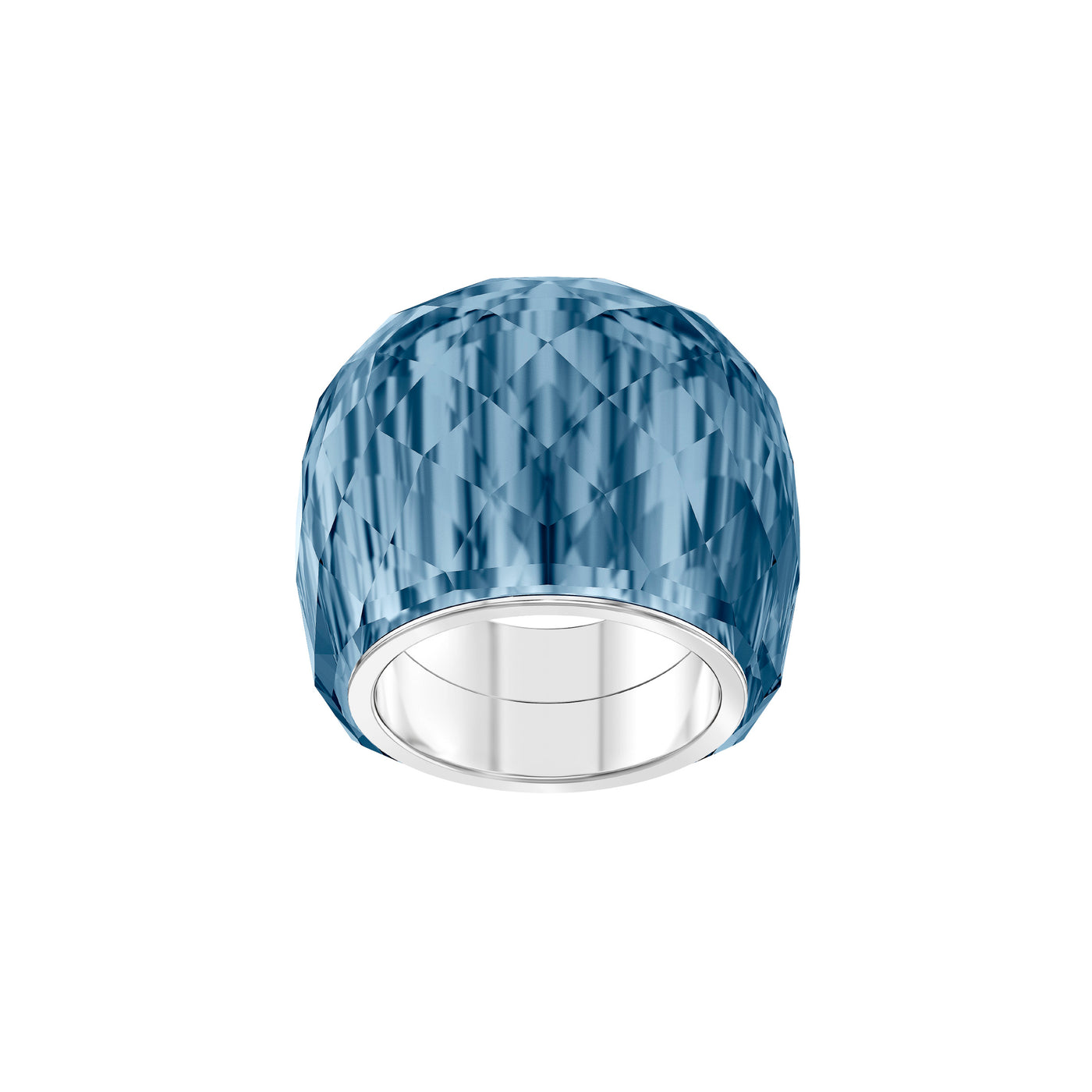 SWAROVSKI טבעת Nirvana ציפוי רודיום קריסטל כחול