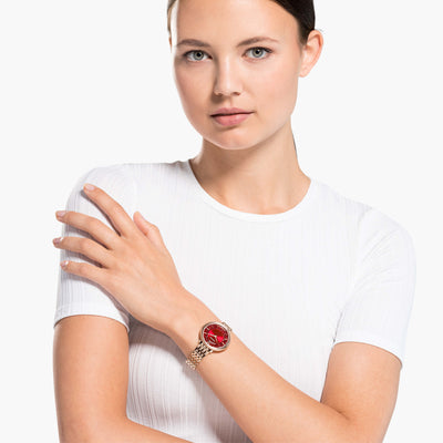SWAROVSKI שעון Crystalline Chic אדום ציפוי רוז