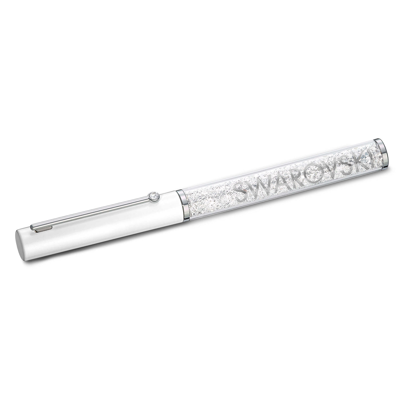 SWAROVSKI עט Crystalline Gloss לבן ציפוי כסוף