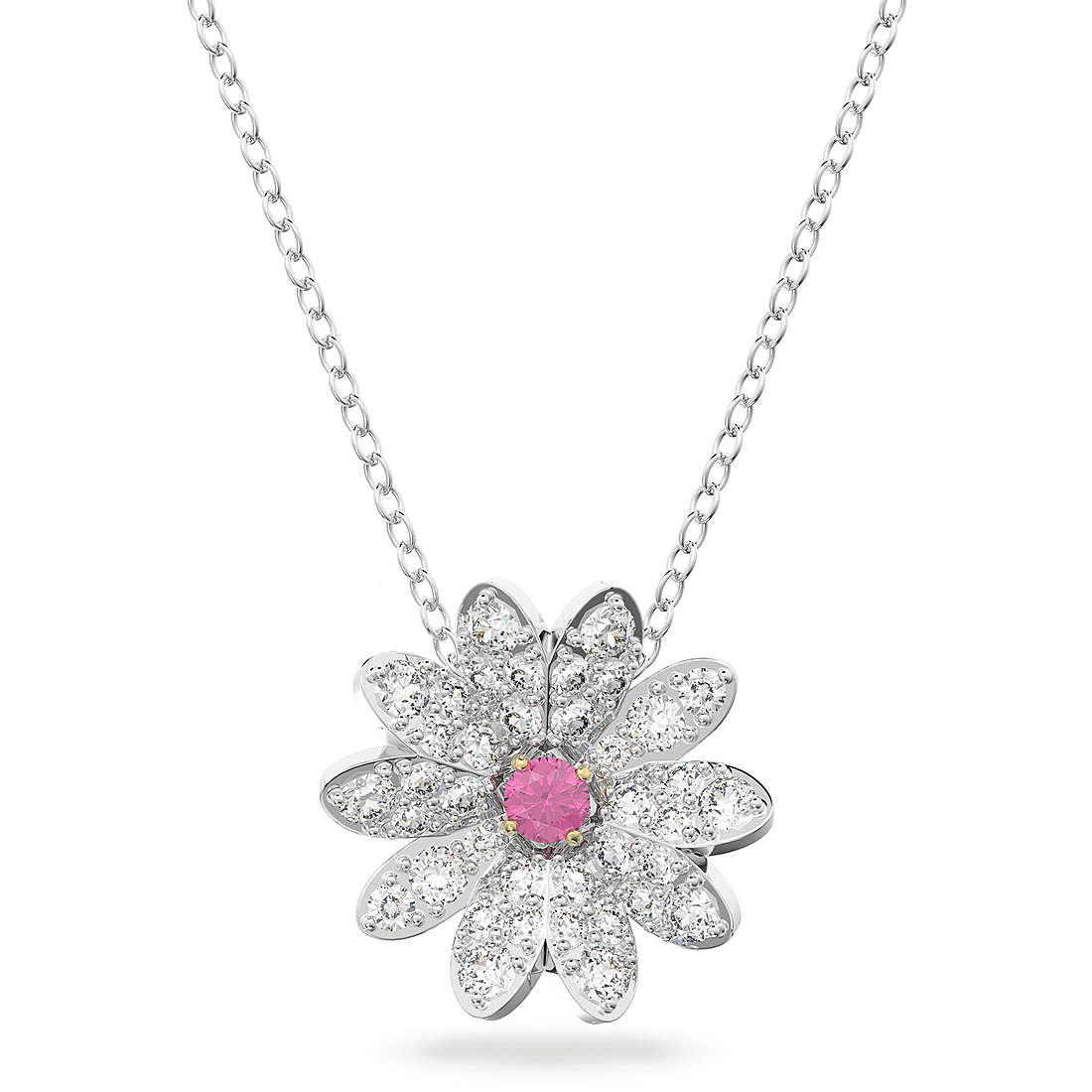 SWAROVSKI שרשרת ETERNAL FLOWER ציפוי רודיום לבן ורוד