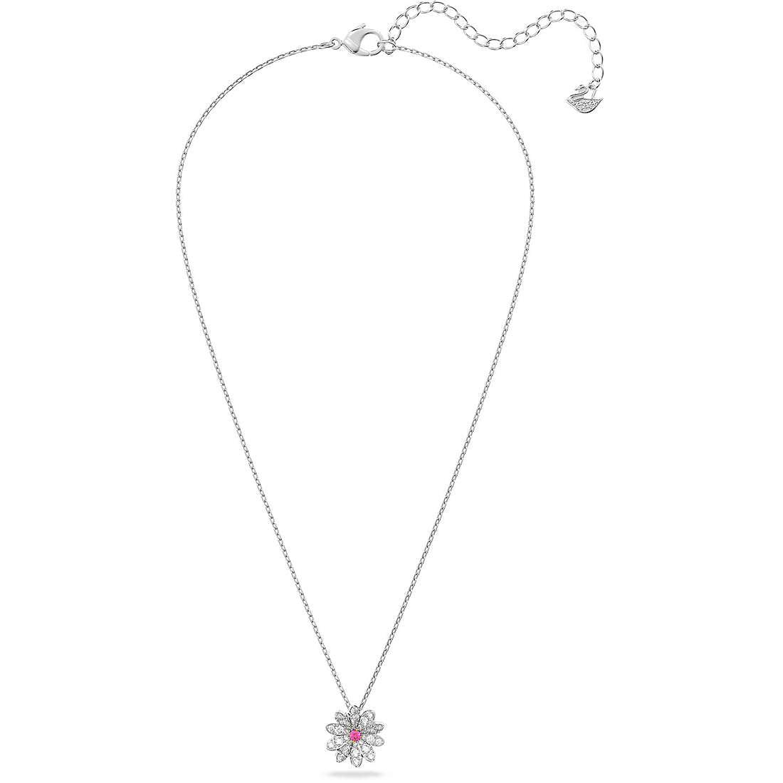 SWAROVSKI שרשרת ETERNAL FLOWER ציפוי רודיום לבן ורוד