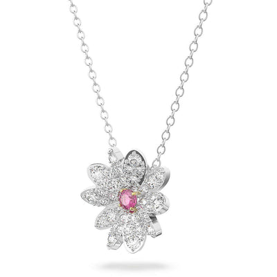 SWAROVSKI שרשרת ETERNAL FLOWER ציפוי רודיום לבן ורוד