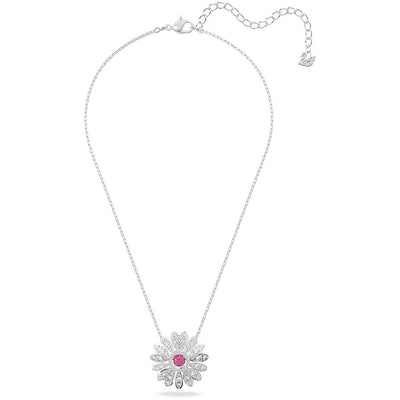 SWAROVSKI שרשרת ETERNAL FLOWER ציפוי רודיום זרקון ורוד מרכזי