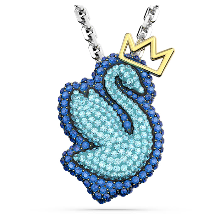 SWAROVSKI שרשרת POP SWAN גדולה כחולה